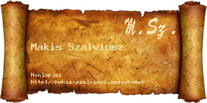 Makis Szalviusz névjegykártya